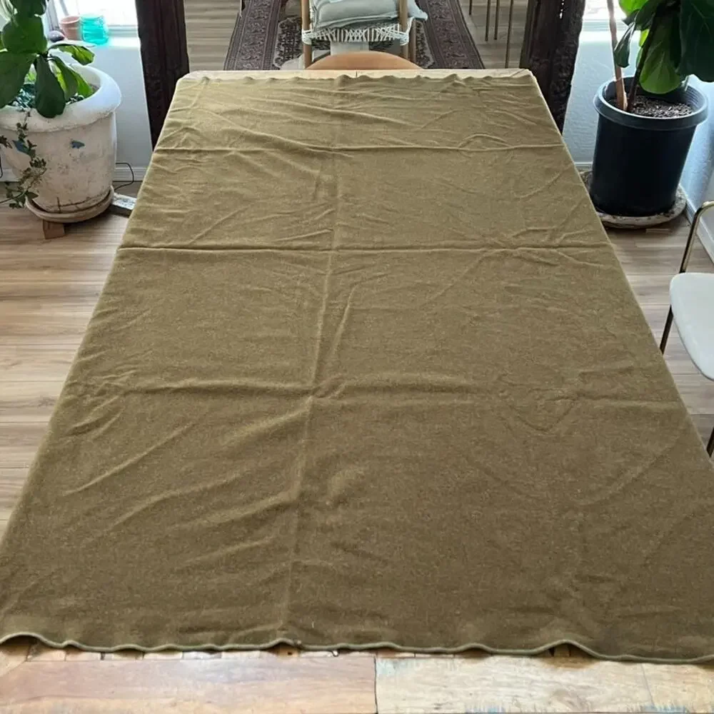 QuarterMaster Depot Wool Blanket 63 x 77 Peerless Mills Army Blanket